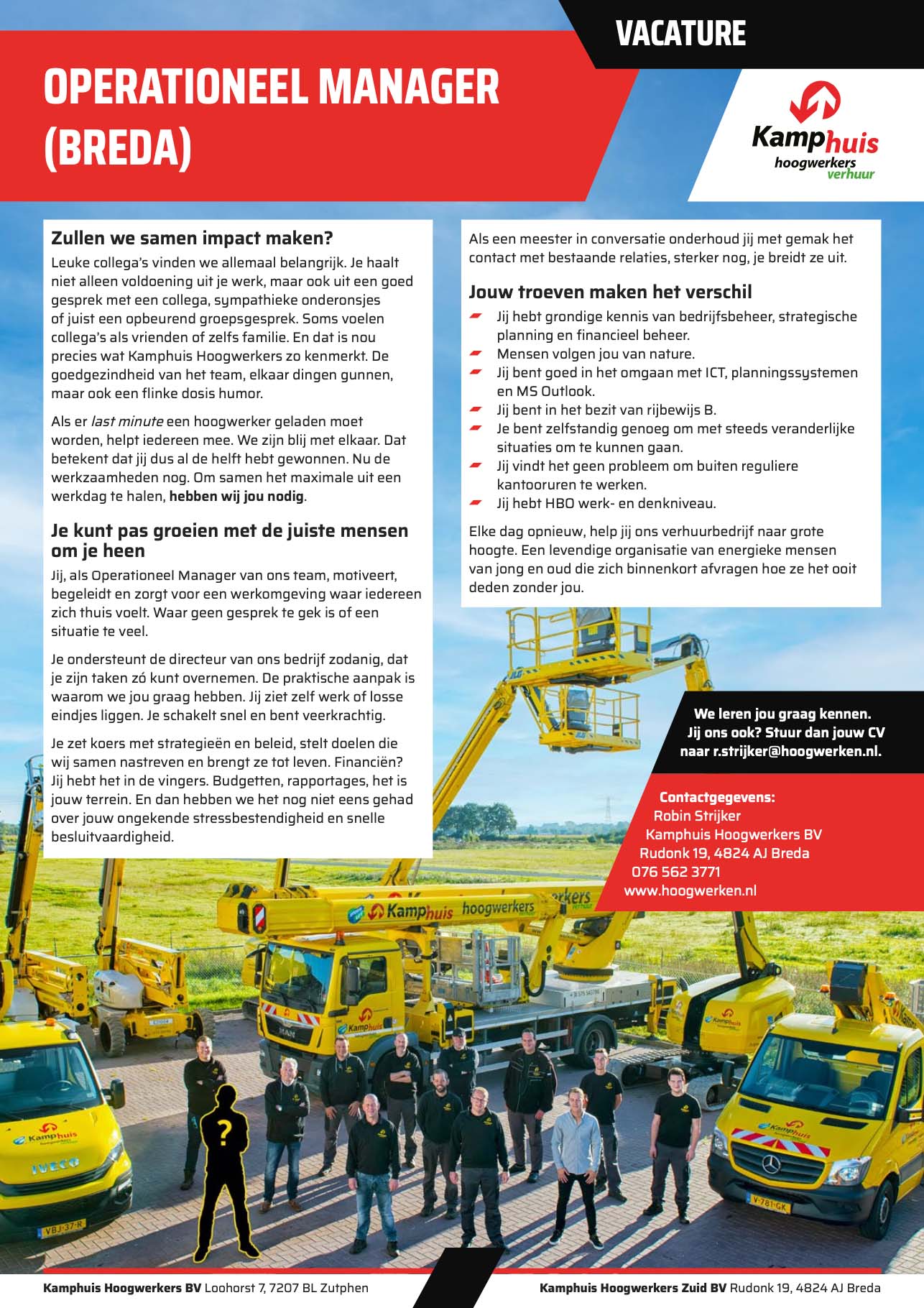 Vacature Operationeel Manager Breda